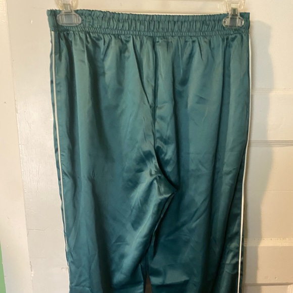 NWT! Abercrombie & Fitch Pajama Pant Satin Bottoms Green Medium - Picture 10 of 16